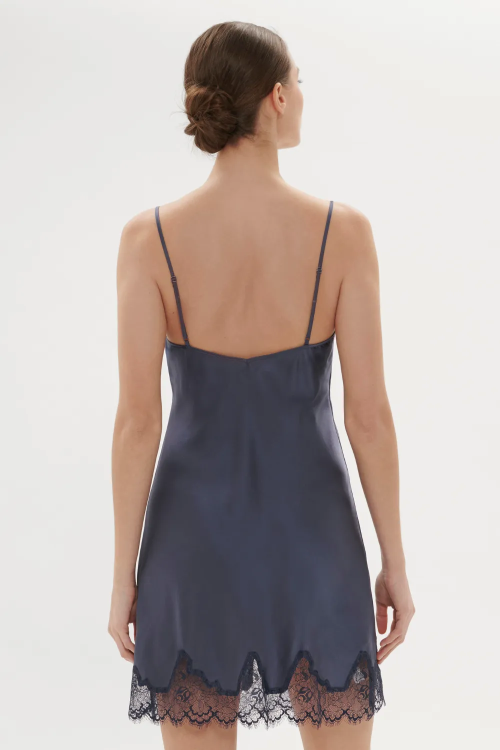 Nocturne Silk Nightdress Cinder Blue