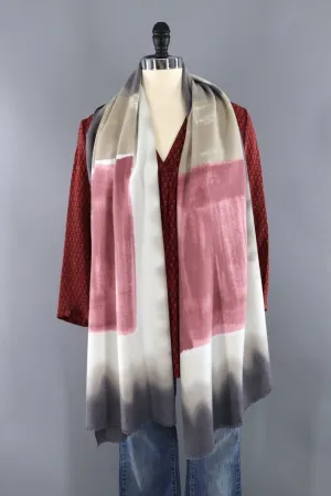 Pashmina Scarf / Pink & Grey Ombre