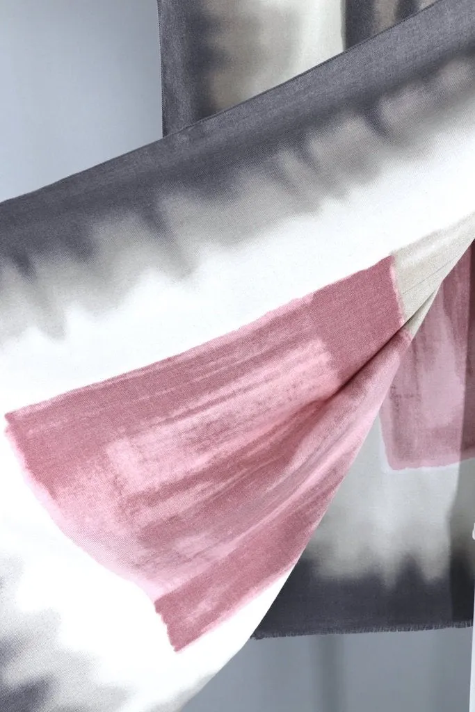 Pashmina Scarf / Pink & Grey Ombre