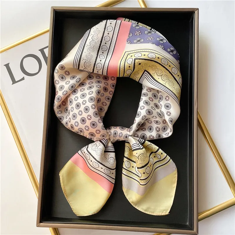 Plaid Silk Square Scarf
