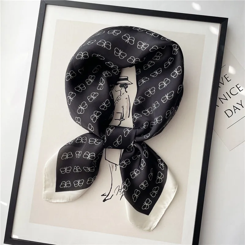 Plaid Silk Square Scarf