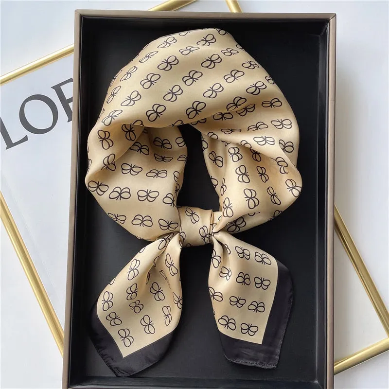 Plaid Silk Square Scarf