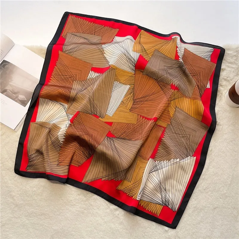 Plaid Silk Square Scarf