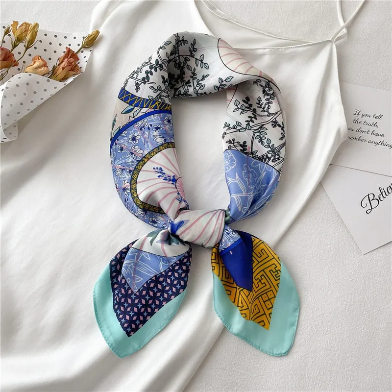 Plaid Silk Square Scarf