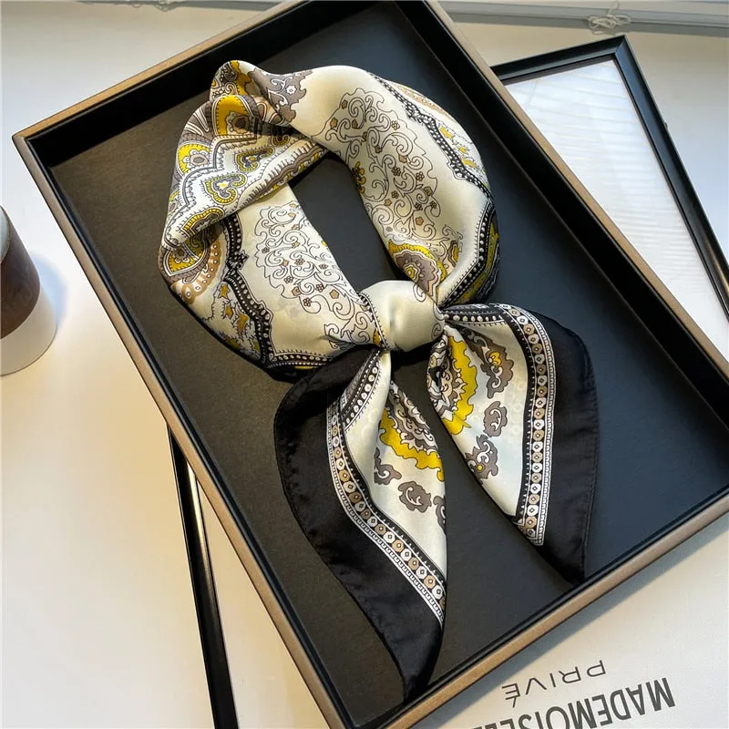 Plaid Silk Square Scarf