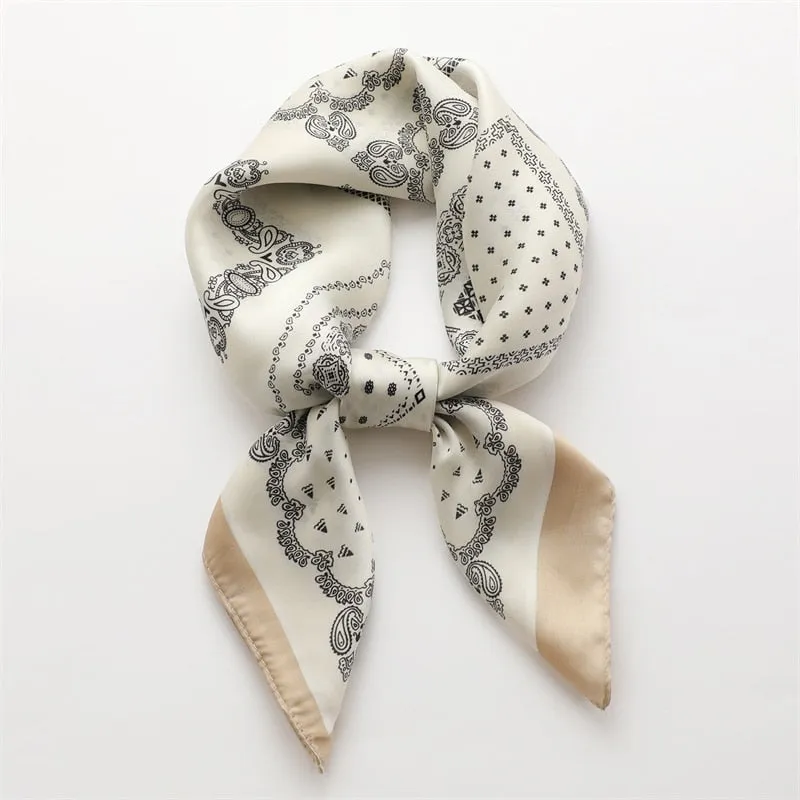Plaid Silk Square Scarf