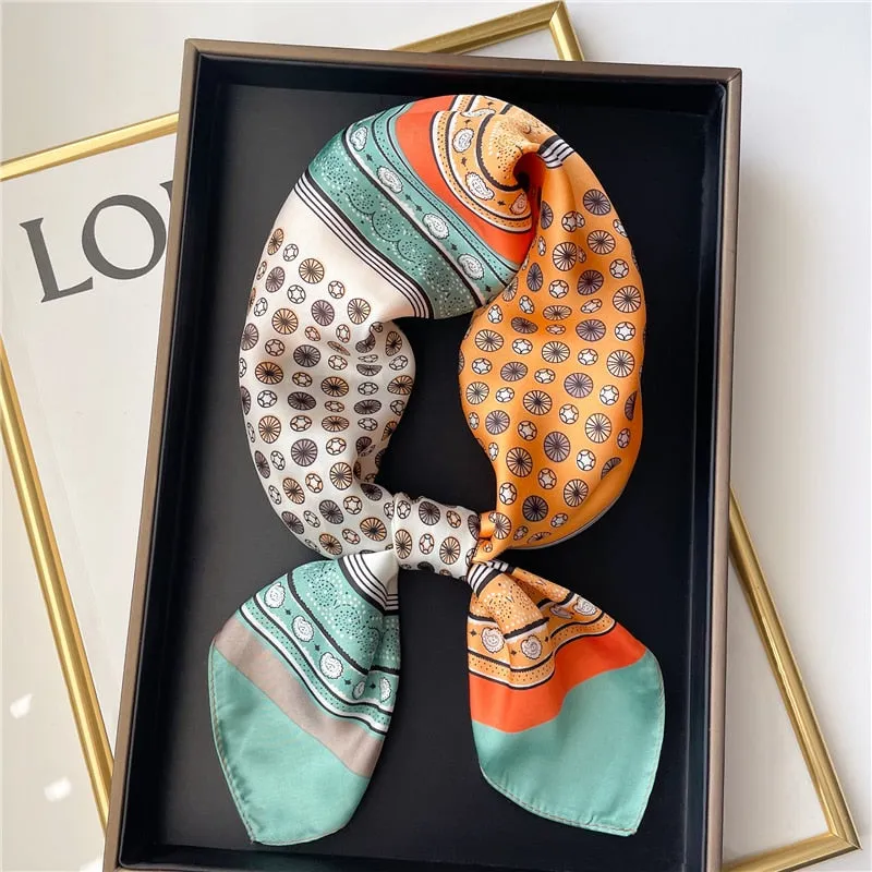 Plaid Silk Square Scarf