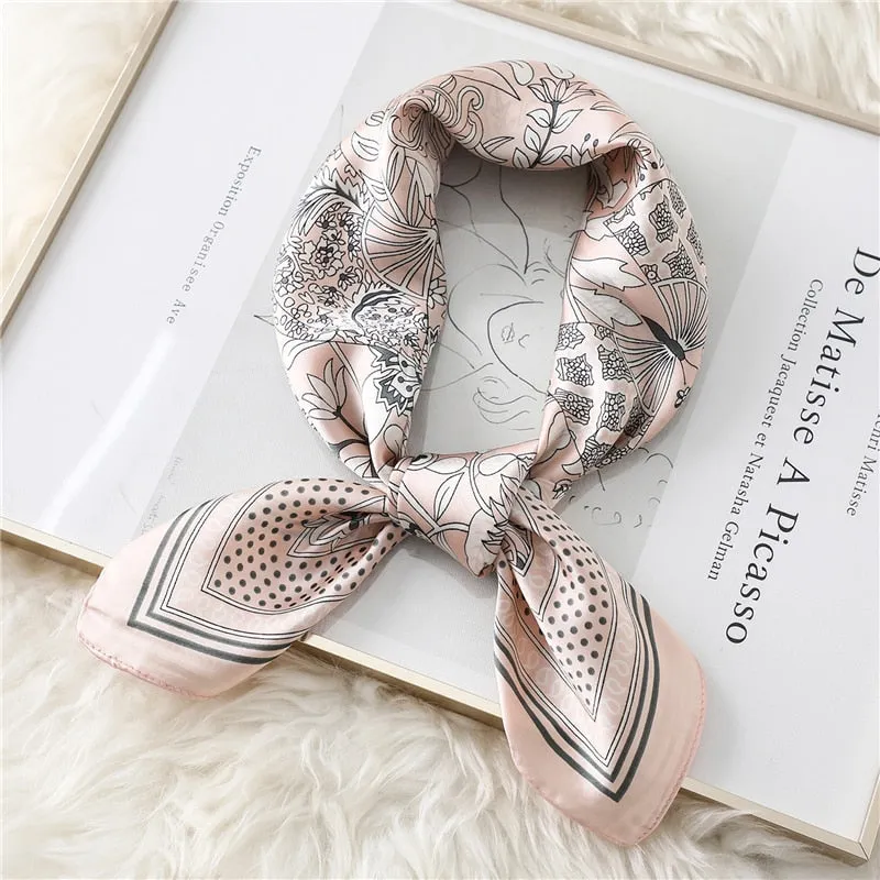 Plaid Silk Square Scarf