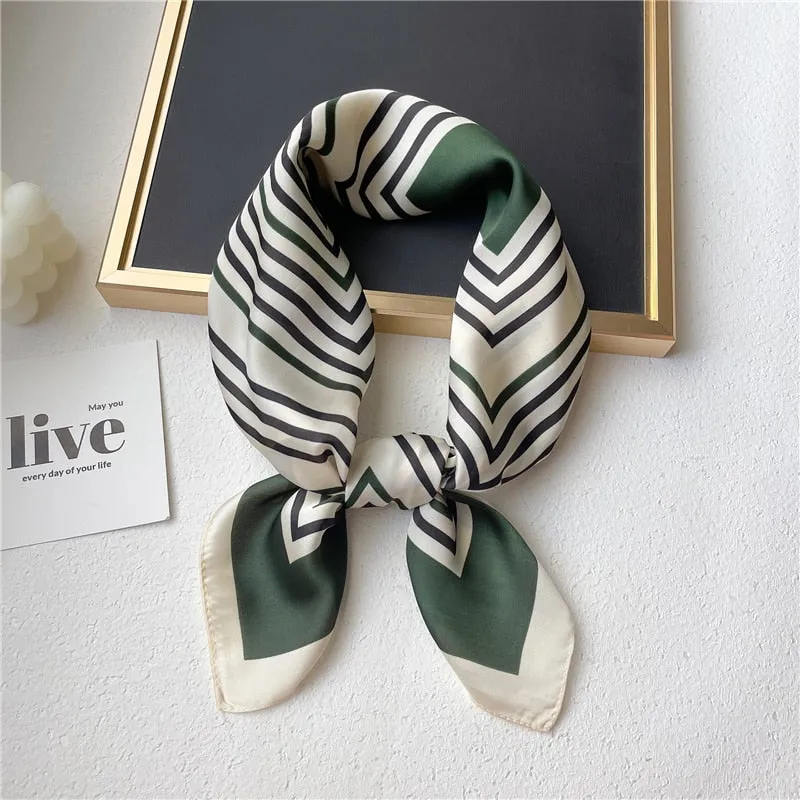 Plaid Silk Square Scarf