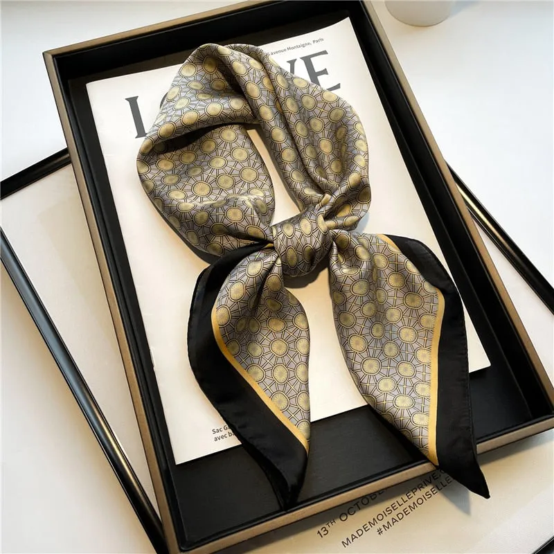 Plaid Silk Square Scarf