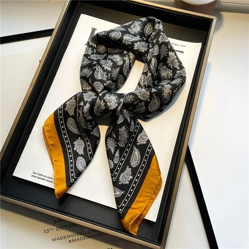 Plaid Silk Square Scarf
