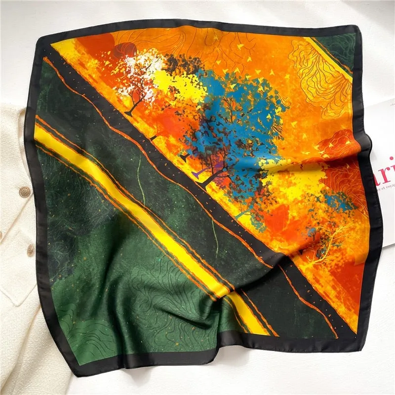 Plaid Silk Square Scarf