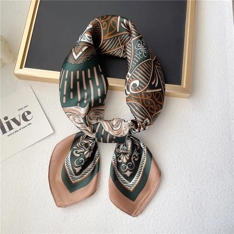 Plaid Silk Square Scarf