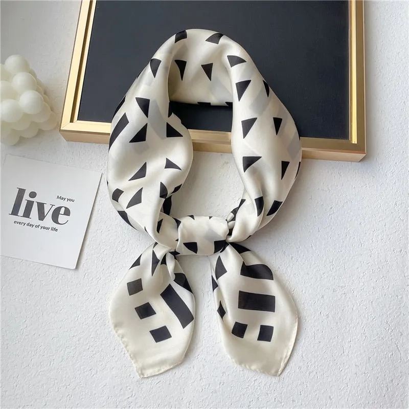 Plaid Silk Square Scarf