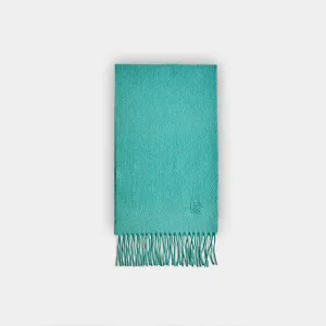 Plain Teal Narrow Width Pure Cashmere Scarf