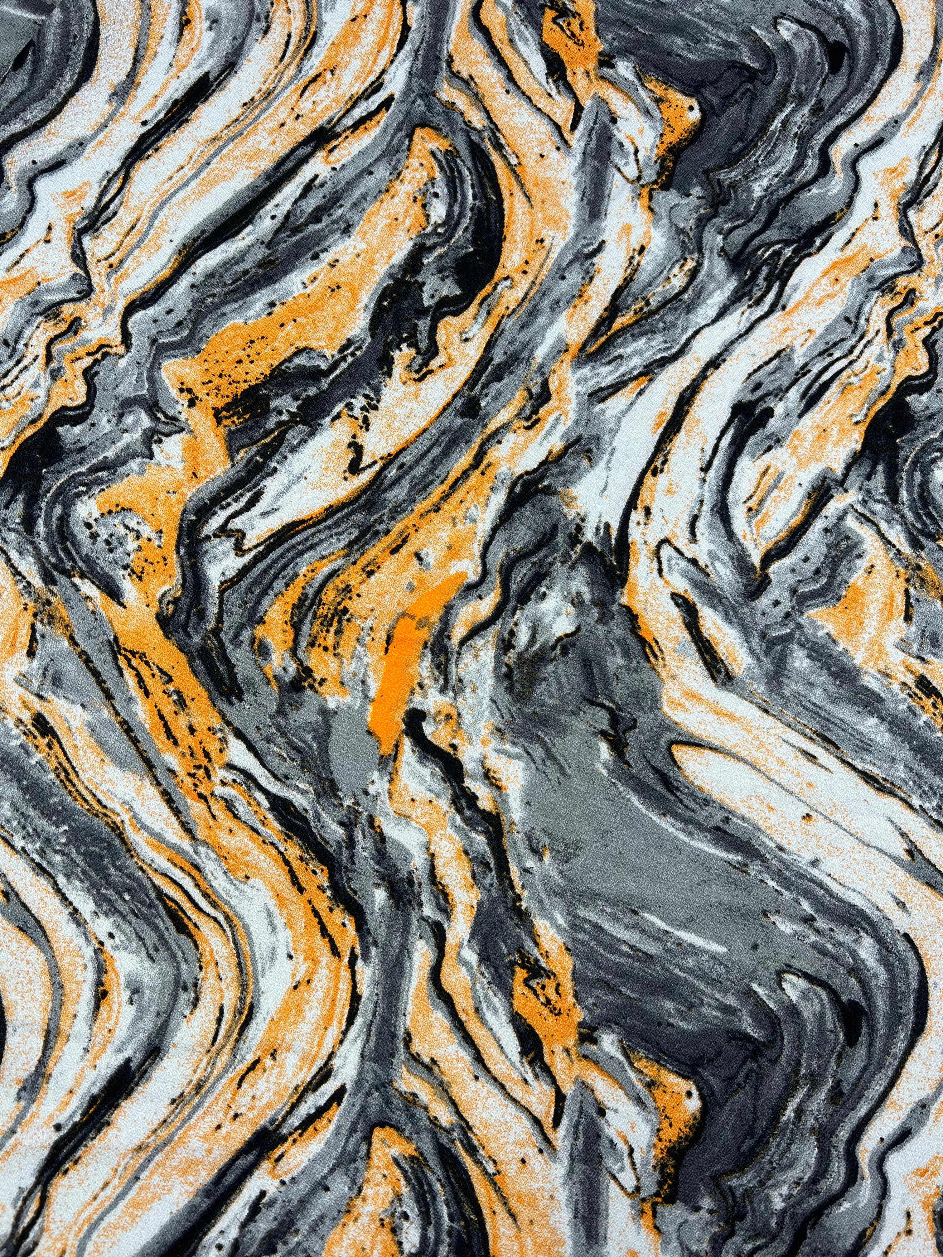 Printed Crepe - Licorice Marble - 150cm