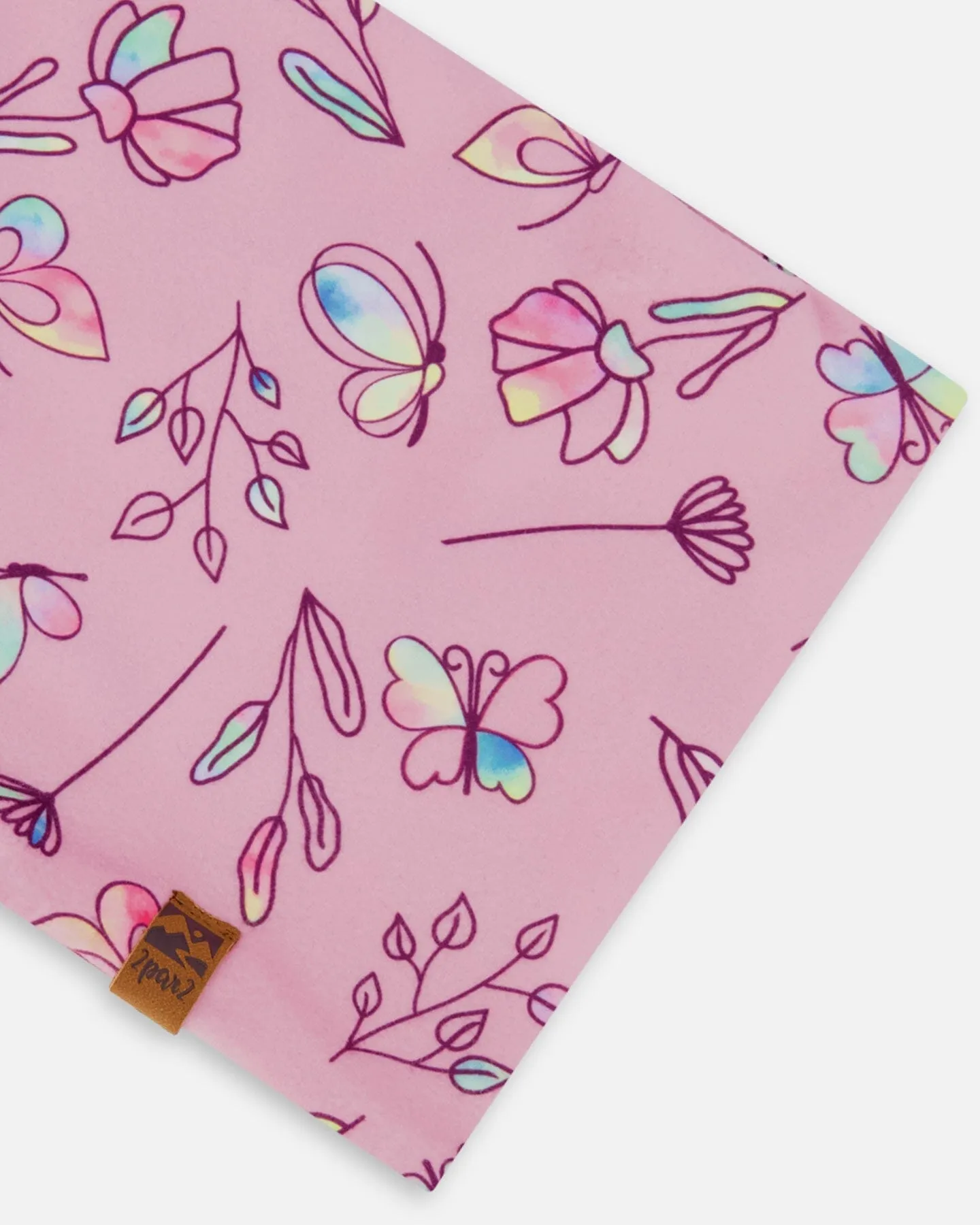 Printed Neck Tube Lilac And Multicolored Butterfly