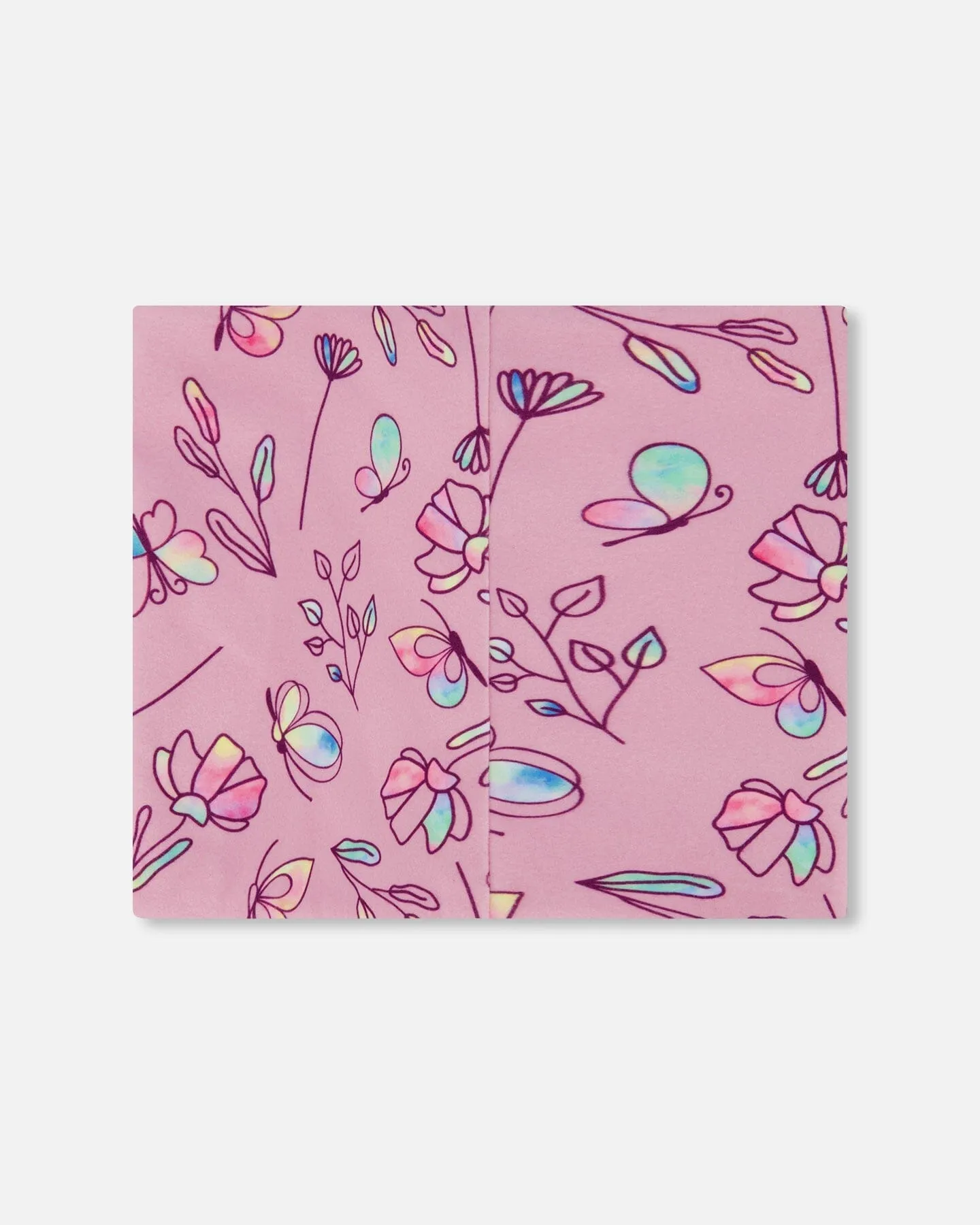 Printed Neck Tube Lilac And Multicolored Butterfly