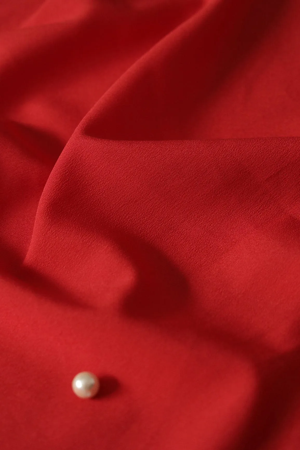 Red Dyed Crepe Fabric