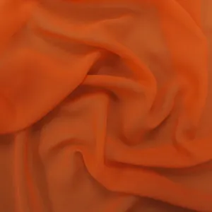 Silk Georgette Chiffon Fabric 54" Orange Solid 10mm 100% Silk