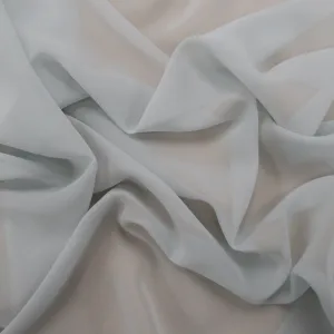 Silk Georgette Chiffon Fabric 54" Silver Solid 10mm 100% Silk