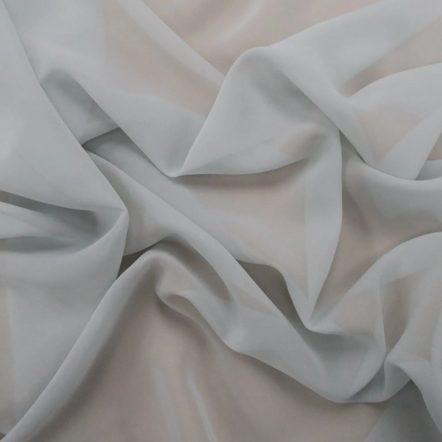 Silk Georgette Chiffon Fabric 54" Silver Solid 10mm 100% Silk