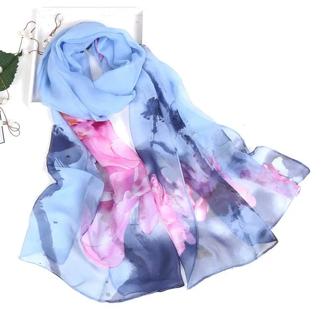 Summer Lotus Sunscreen Women's Silk Scarf