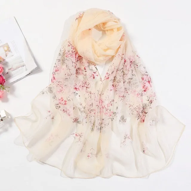 Summer Lotus Sunscreen Women's Silk Scarf