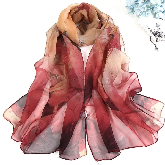 Summer Lotus Sunscreen Women's Silk Scarf