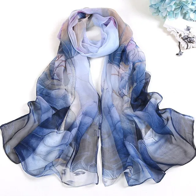 Summer Lotus Sunscreen Women's Silk Scarf
