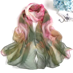 Summer Lotus Sunscreen Women's Silk Scarf