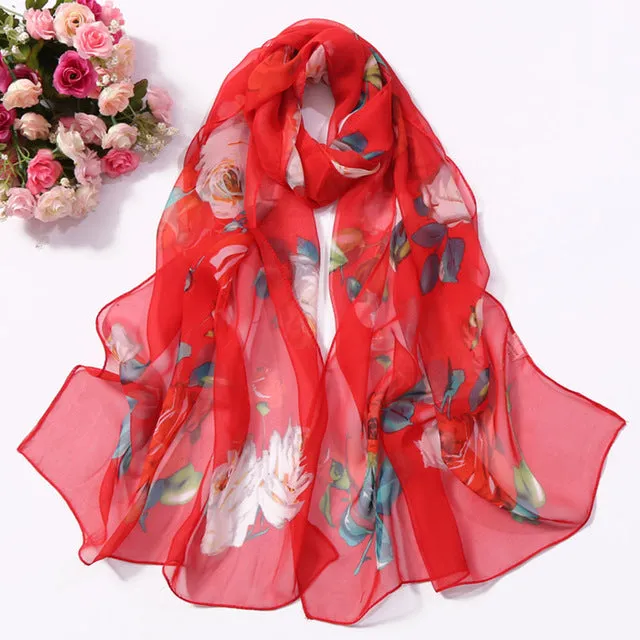 Summer Lotus Sunscreen Women's Silk Scarf