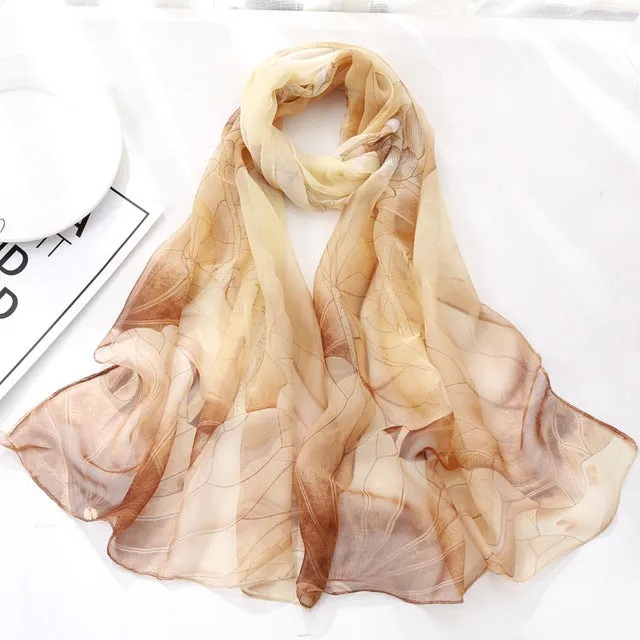 Summer Lotus Sunscreen Women's Silk Scarf