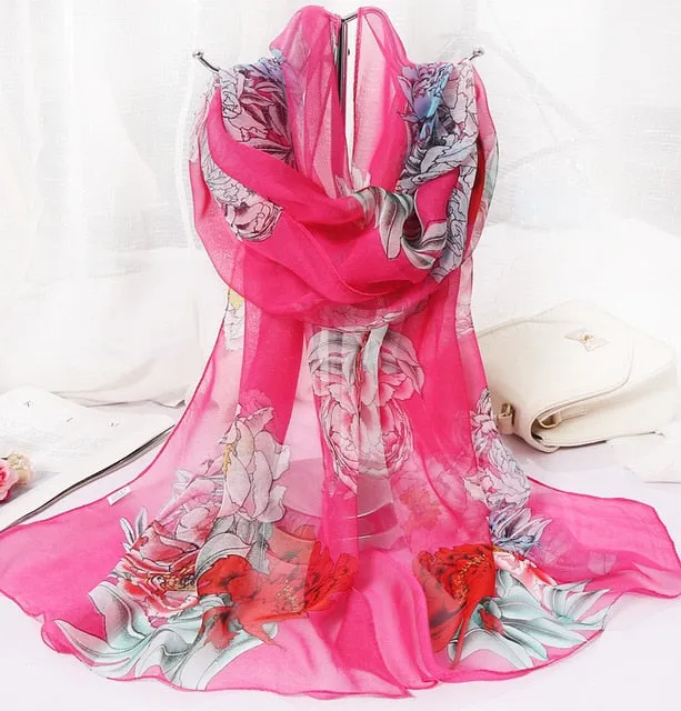 Summer Lotus Sunscreen Women's Silk Scarf