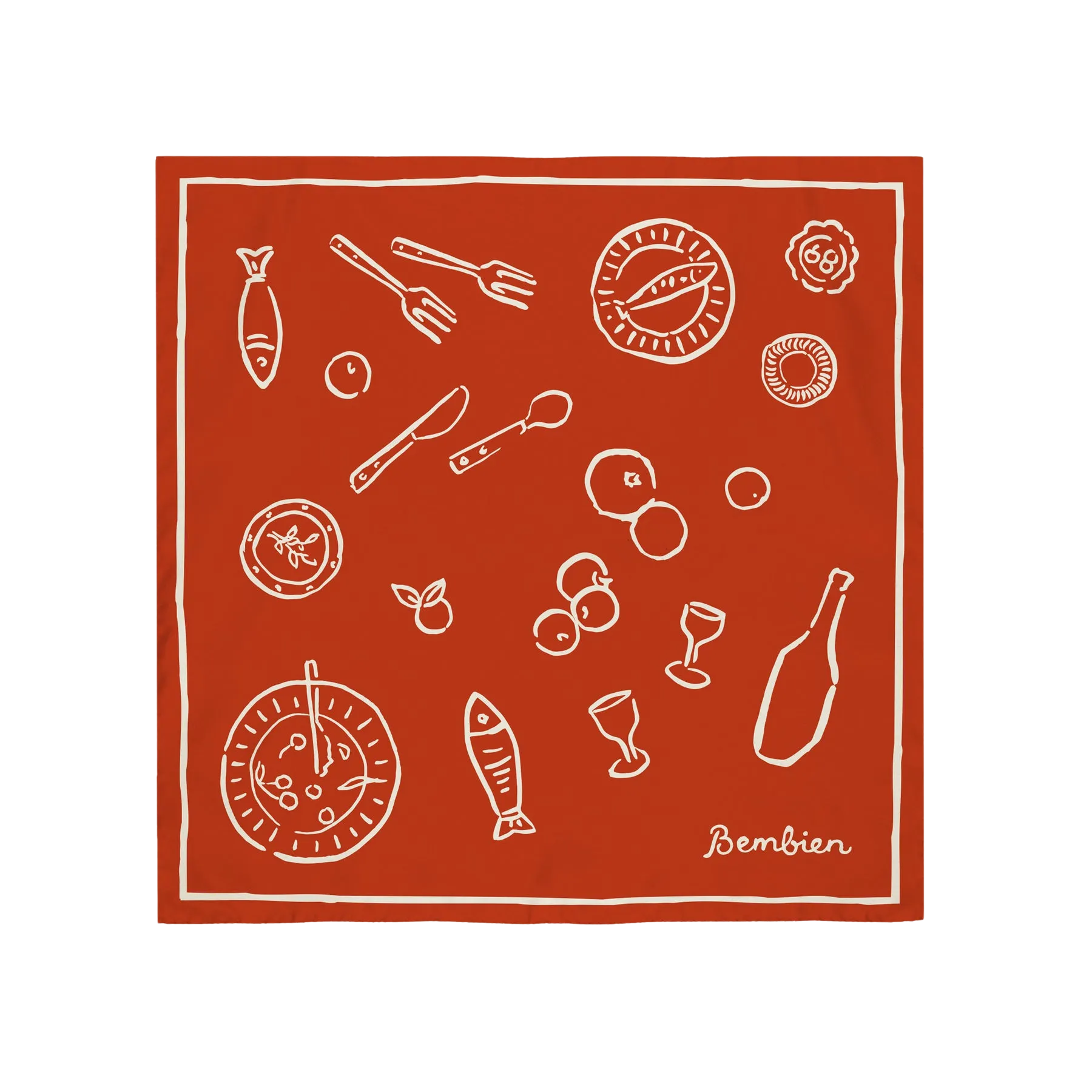 Tableau Scarf in Red