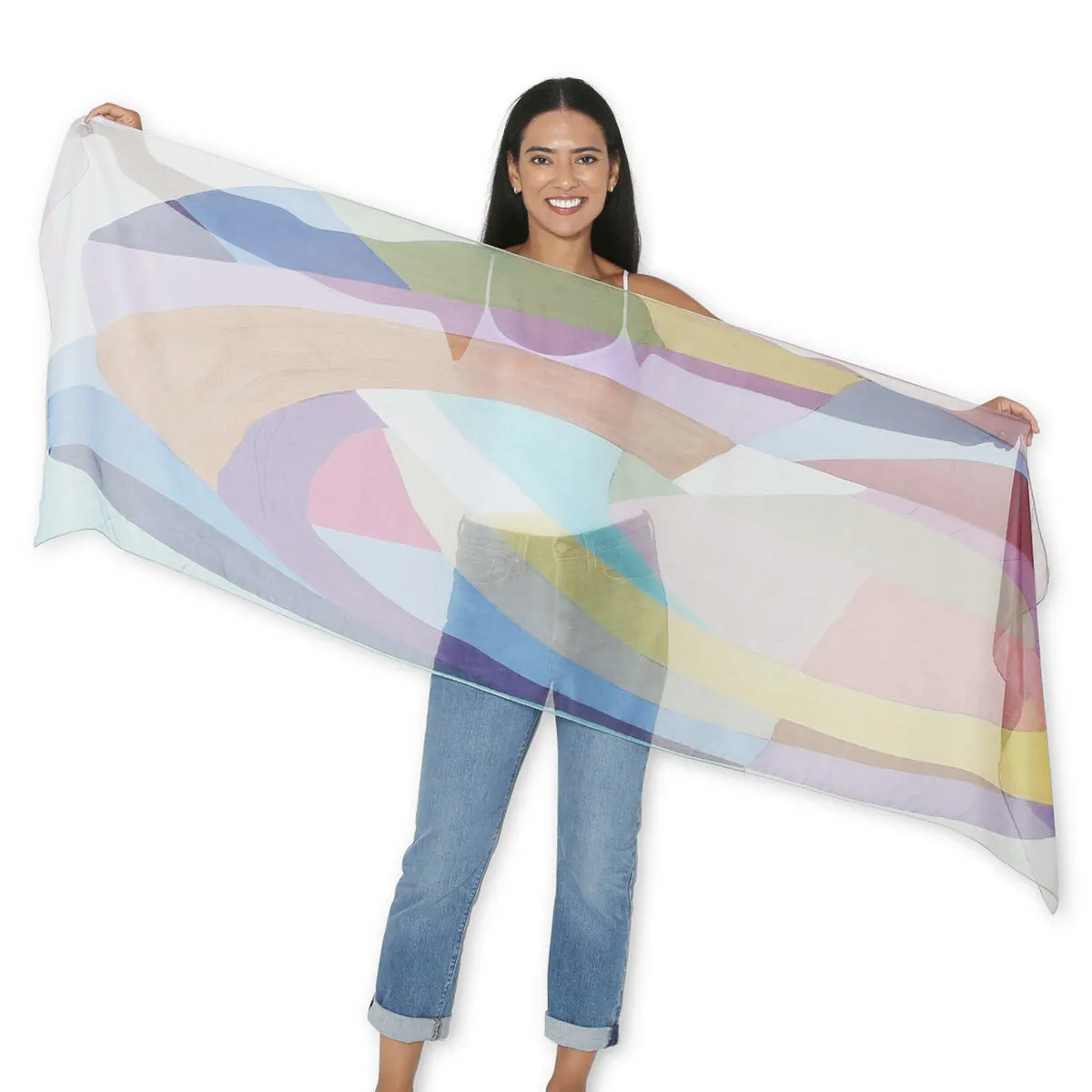 The Artists Label 'Chasing Rainbows' Silk Scarf