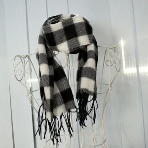 The Casual White&Black Plaids Warm Wool Scarf