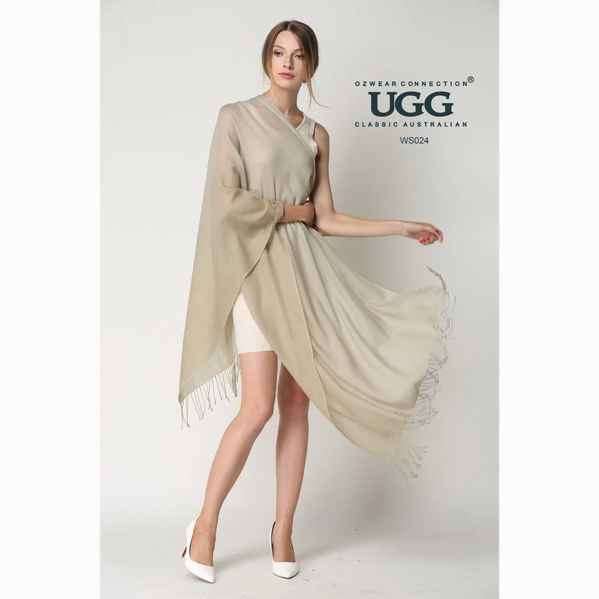 Ugg 100% Merino Wool Tie Dye Scarf Hump and Olive