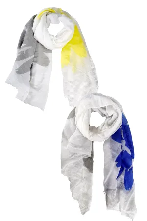 Womens Abstract Feather and Flower Design Scarves Value Pack of 2