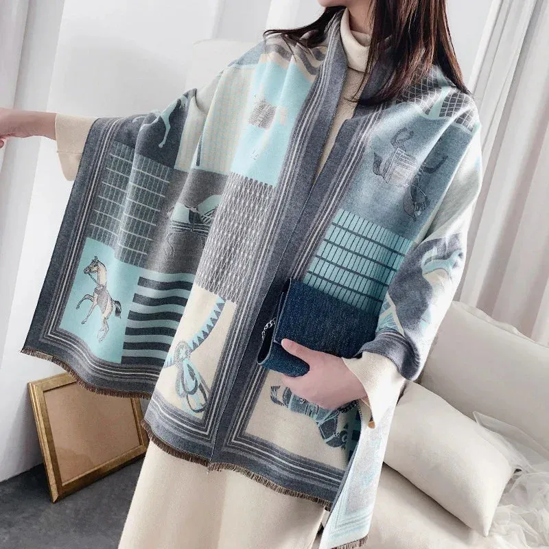 Women's Winter Scarf Luxury  Design Warm Pashmina Blanket