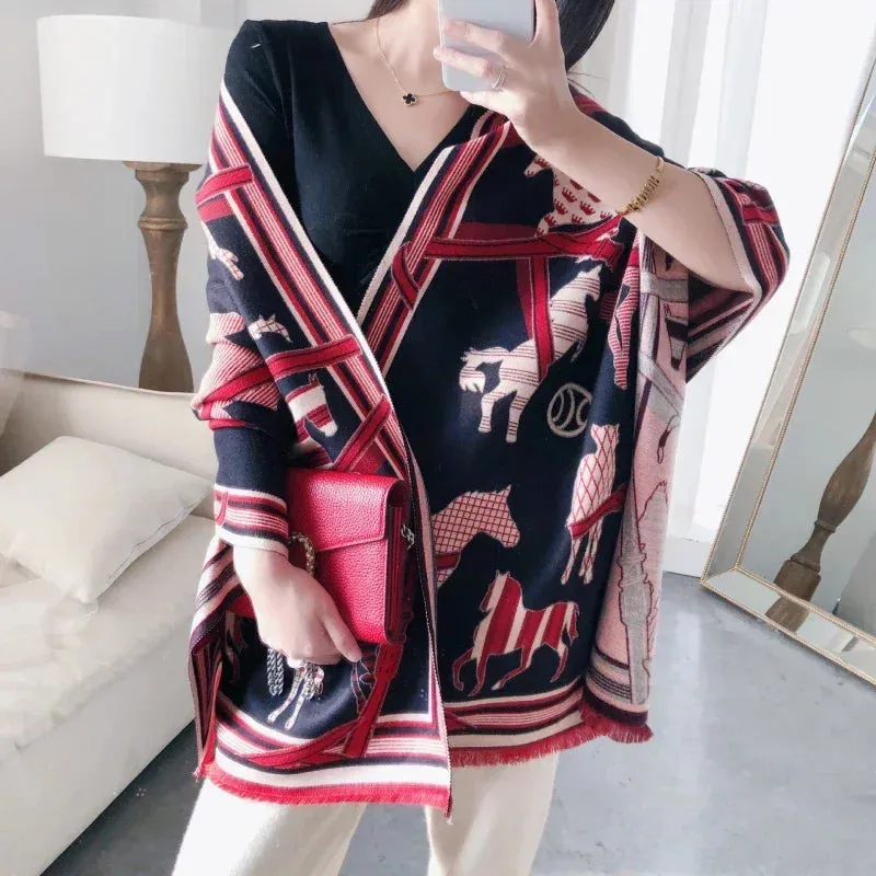 Women's Winter Scarf Luxury  Design Warm Pashmina Blanket