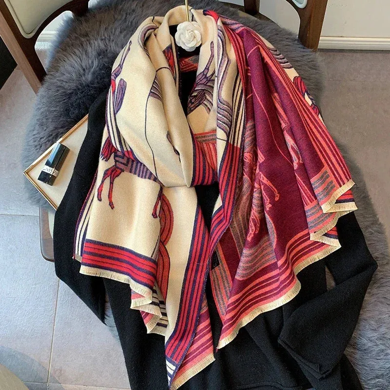 Women's Winter Scarf Luxury  Design Warm Pashmina Blanket