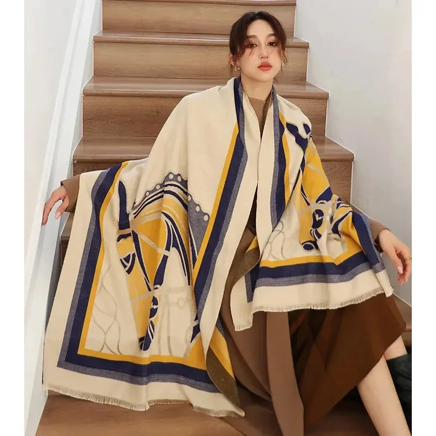 Women's Winter Scarf Luxury  Design Warm Pashmina Blanket