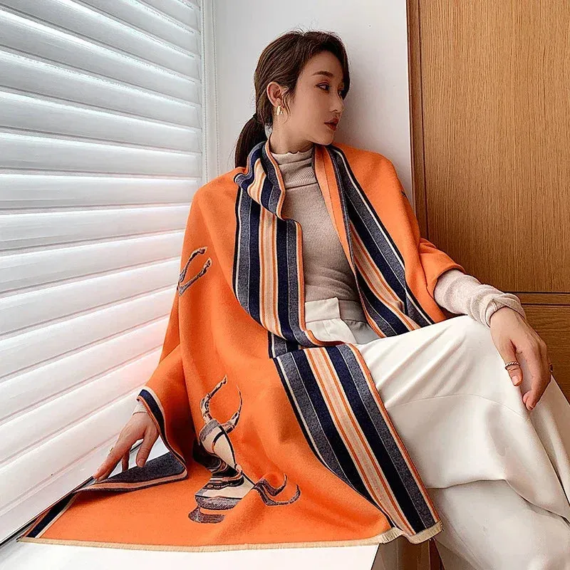 Women's Winter Scarf Luxury  Design Warm Pashmina Blanket