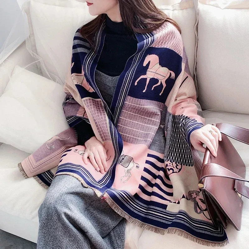 Women's Winter Scarf Luxury  Design Warm Pashmina Blanket