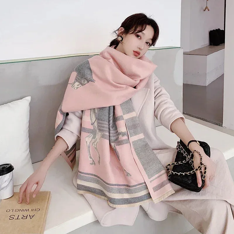 Women's Winter Scarf Luxury  Design Warm Pashmina Blanket