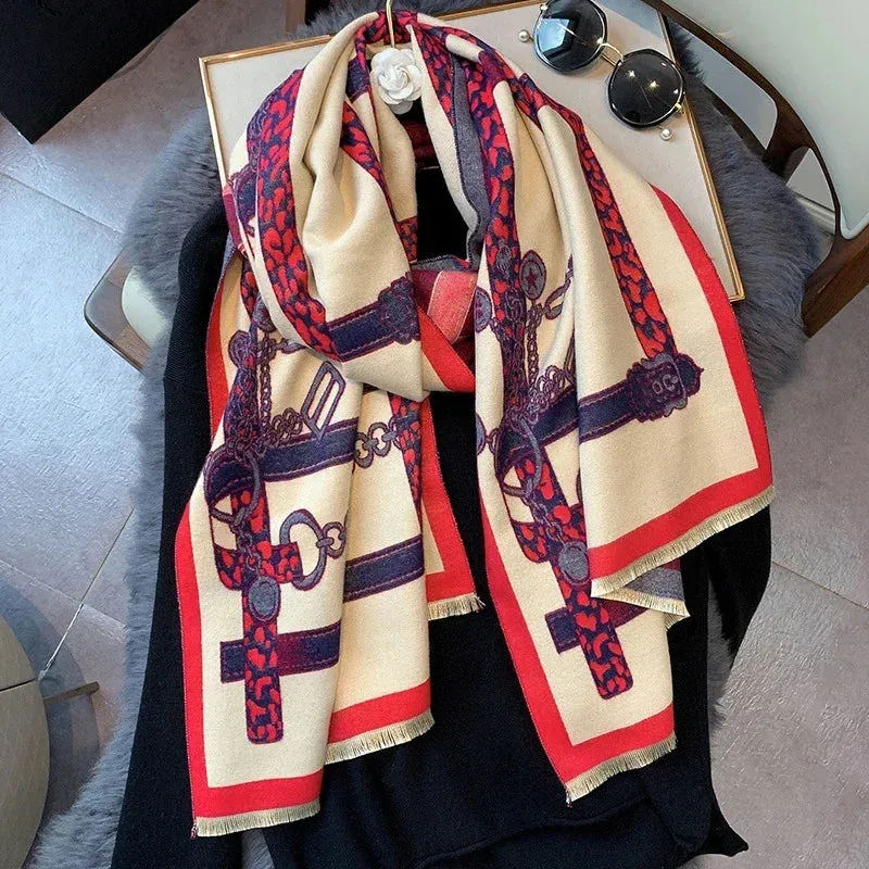 Women's Winter Scarf Luxury  Design Warm Pashmina Blanket