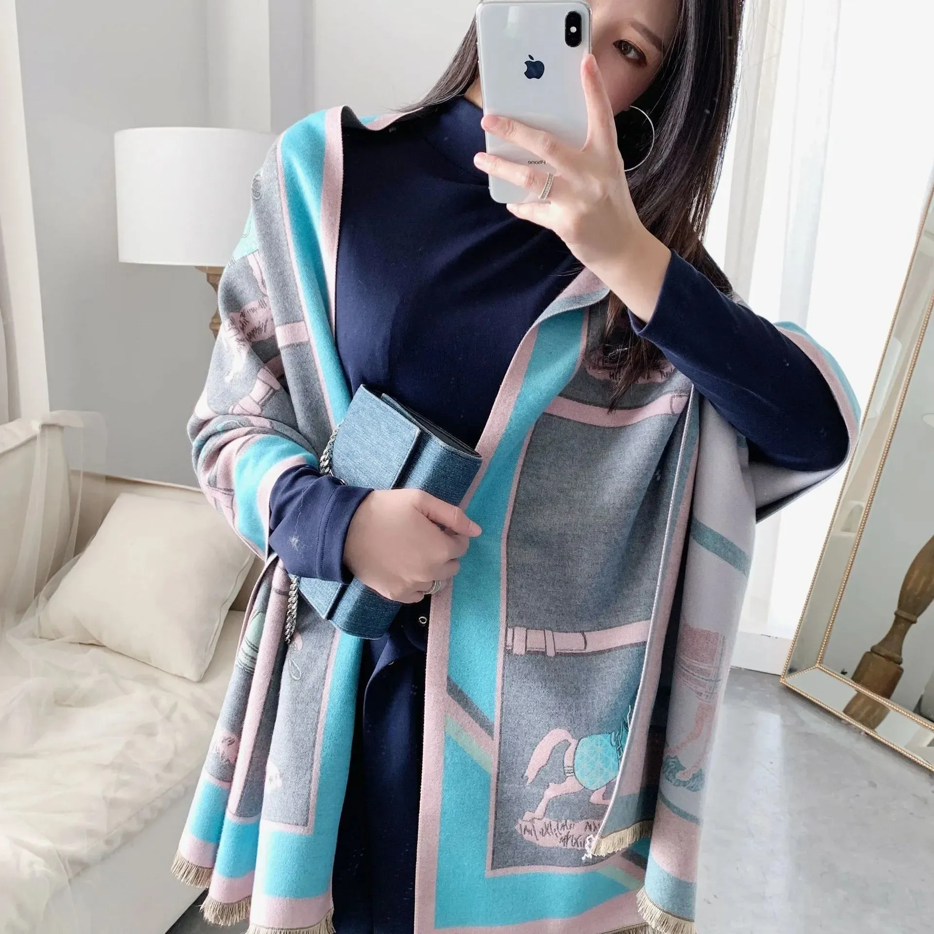 Women's Winter Scarf Luxury  Design Warm Pashmina Blanket