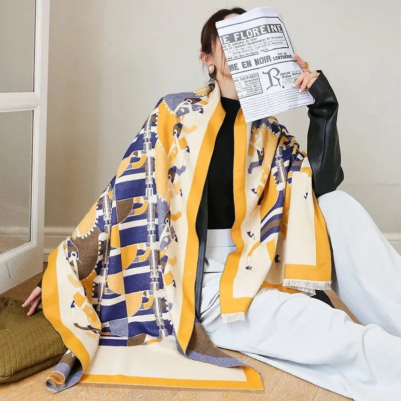Women's Winter Scarf Luxury  Design Warm Pashmina Blanket