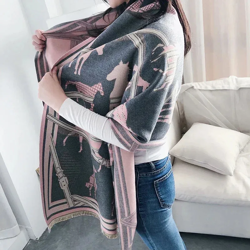 Women's Winter Scarf Luxury  Design Warm Pashmina Blanket